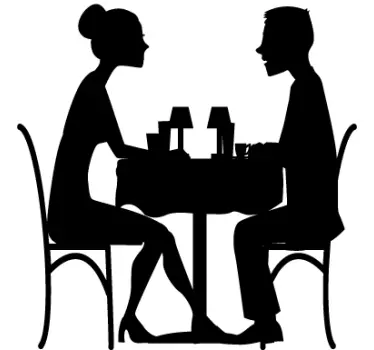 Lovers having dinner sticker - TenStickers