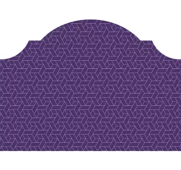 Headboard purple geometric headboard wall decal - TenStickers