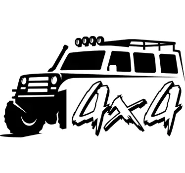 Silhouette 4x4 jeep text car sticker - TenStickers