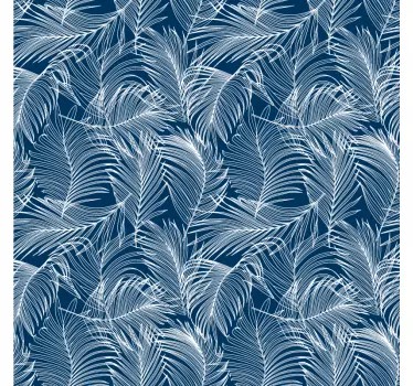 Blue leaves with white outline decals for furniture - TenStickers