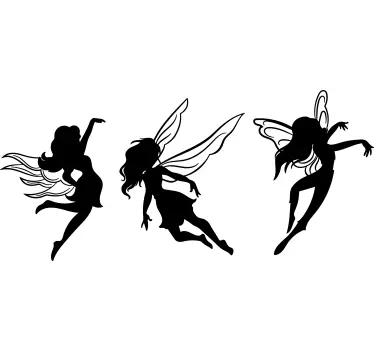 Cool fairies silhouettes  fairy tale wall decal - TenStickers