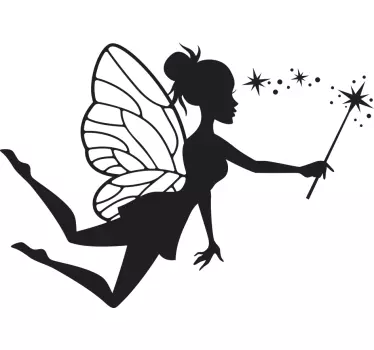 Fantasy wall sticker fairy with staff - TenStickers