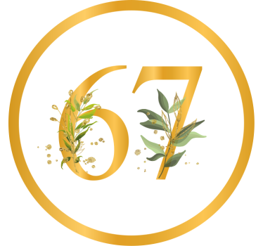 Recycling decal for bin customized 67 floral emblem - TenStickers