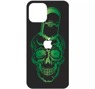 Iphone sticker green skull design - TenStickers
