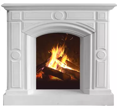 Decorative white marble fireplace 3d wall sticker - TenStickers