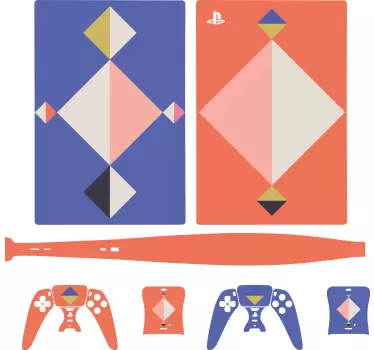 Geometric pattern art Playstation 5 decal - TenStickers