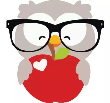 Wall sticker for kids owl with glasses - TenStickers