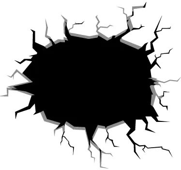 Hole in the wall 3d wall sticker - TenStickers