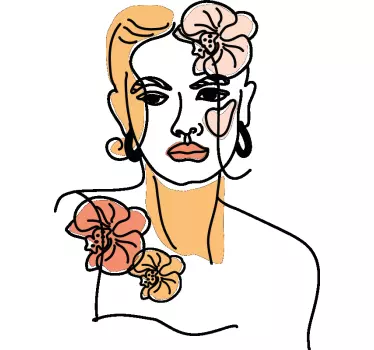 Wall art sticker modern woman illustration - TenStickers