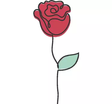 Shop window sticker stylized rose bloom - TenStickers