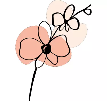 Orchids abstract line art design flower wall decor - TenStickers