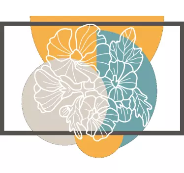 Shop window sticker floral shape design - TenStickers