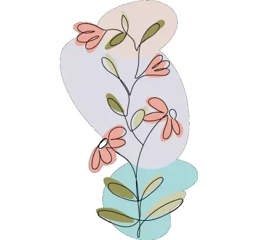 Shop window sticker floral abstract shapes - TenStickers