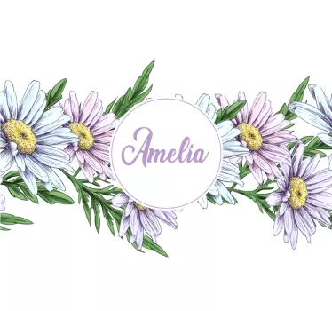 Laptop skin floral personalization design - TenStickers
