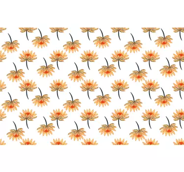 Pattern with simple daisy flower laptop stickers - TenStickers