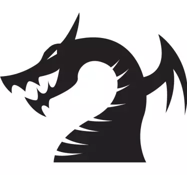Laptop sticker raging dragon silhouette - TenStickers