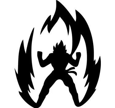 Laptop sticker fiery character pose - TenStickers