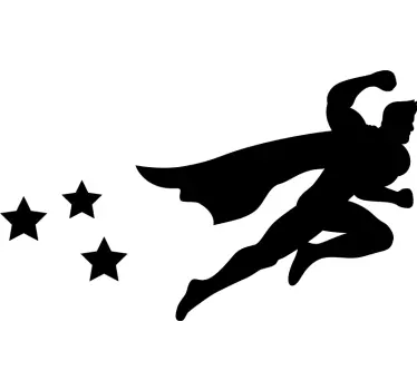 Laptop sticker superhero flying stars design - TenStickers