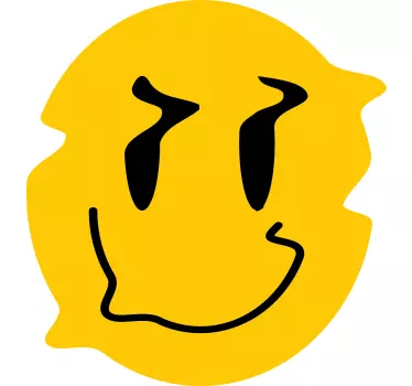 Laptop sticker cheerful smiley face - TenStickers