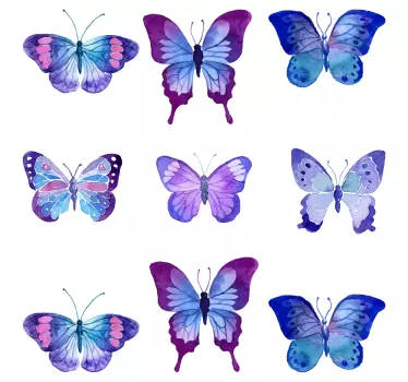 Butterfly wall decal lively butterfly illustrations - TenStickers