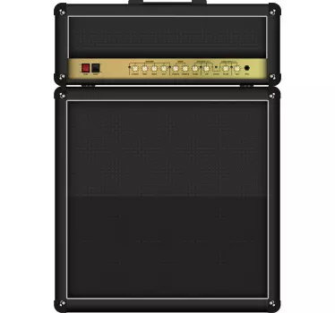 Rock guitar amplifier glass door sticker - TenStickers