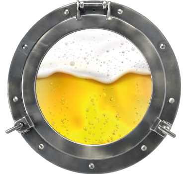 Submarine window with beer inside fridge decal - TenStickers