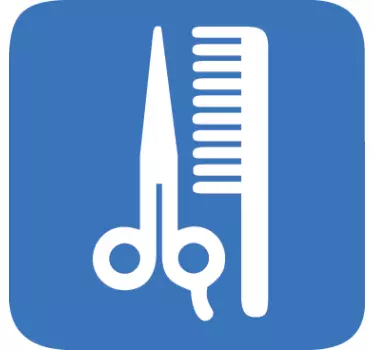 Hairdresser Icon Wall Sticker - TenStickers