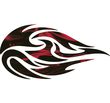 Red flames tribal car decal - TenStickers