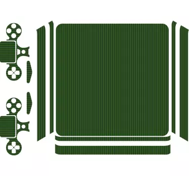 Dark green colour with stripes Playstation 4 sticker - TenStickers