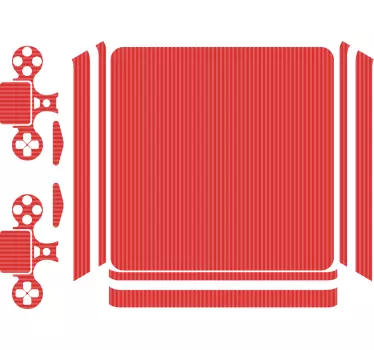 Dark pink colour with stripes Playstation 4 decal - TenStickers