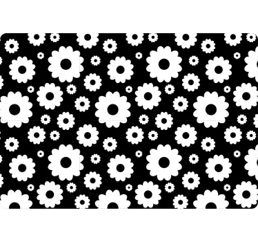 Black floral pattern laptop skin - TenStickers