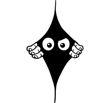 Laptop sticker playful character peeking out - TenStickers