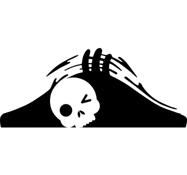 Creepy skull wave car sticker - TenStickers