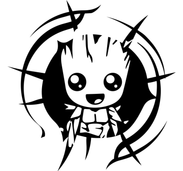 Baby groot peeking car decal - TenStickers
