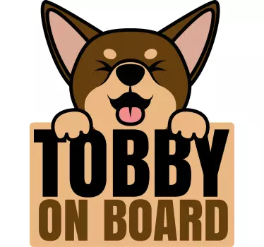 Car sticker happy dog warning - TenStickers