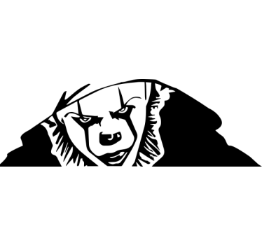 Frightening it clown peeking car decal - TenStickers