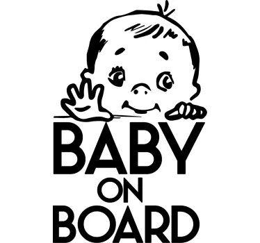 Cute smiling kid baby on board car sticker - TenStickers