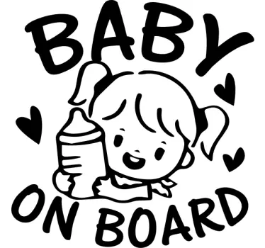 Baby on board sticker cute colourful girl - TenStickers