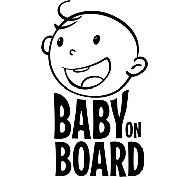 Cute smiling baby on board sticker - TenStickers