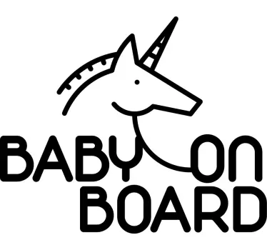 Baby on board sticker unicorn baby sign - TenStickers