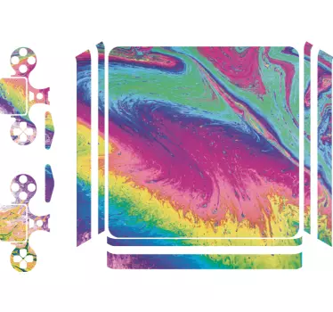 Ps4 skin colorful swirl design - TenStickers