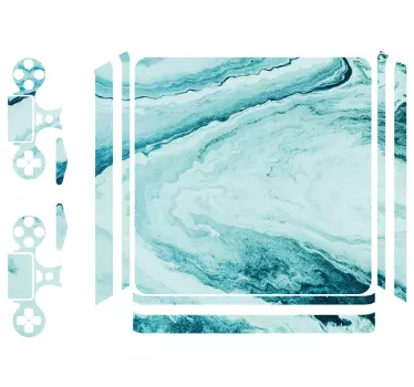 Ps4 skin aqua marble print - TenStickers