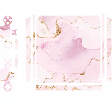 Rose gold marble Playstation 4 sticker - TenStickers