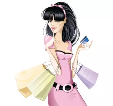 Fashion Young Lady Sticker - TenStickers