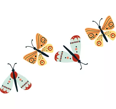 Butterfly wall decal colorful butterfly set - TenStickers