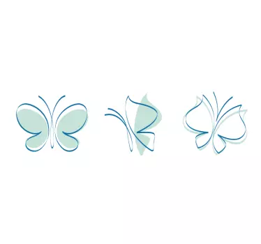 Wall border sticker graceful butterfly emblem - TenStickers