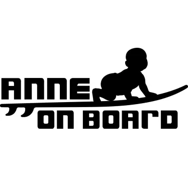 Baby boy surfer design baby on board sticker - TenStickers