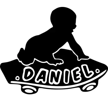 Baby on board sticker crawling baby design - TenStickers