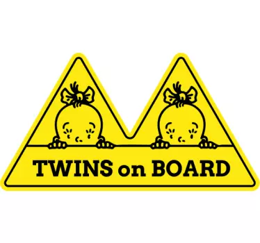 Girl twins baby on board sticker - TenStickers
