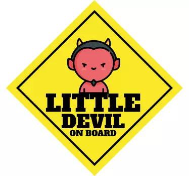 Baby on board sticker little devil icon - TenStickers